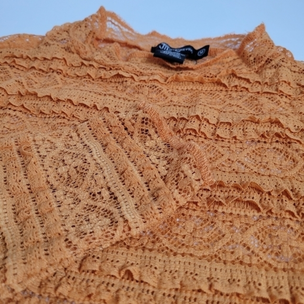 Miss Cheivous orange‎ lace top, size M